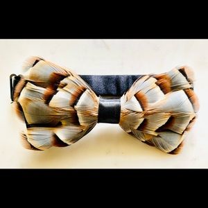 Pheasant Feather Bow Tie